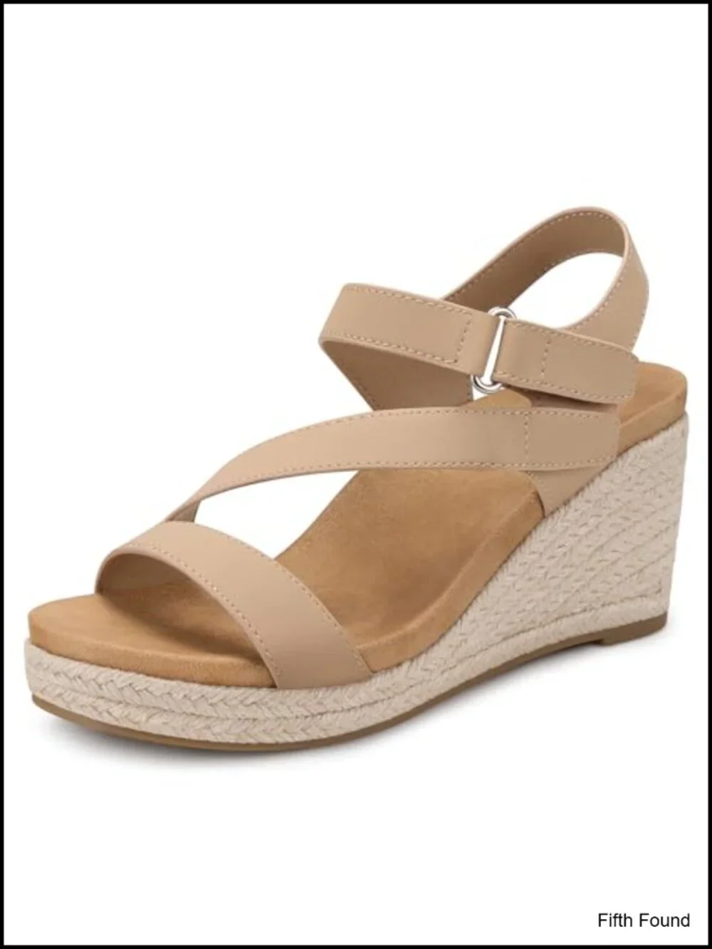 Wedge Sandals with Arch Support - Cushioned Espadrille Platform Ankle Strap